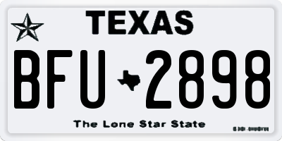 TX license plate BFU2898