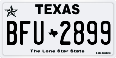 TX license plate BFU2899