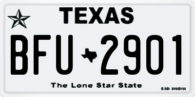 TX license plate BFU2901