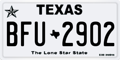 TX license plate BFU2902
