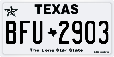 TX license plate BFU2903