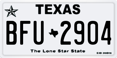 TX license plate BFU2904