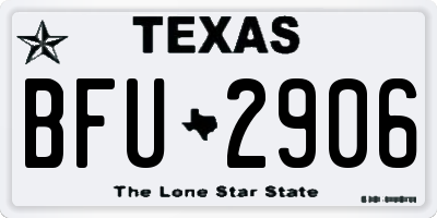 TX license plate BFU2906