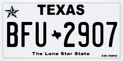 TX license plate BFU2907