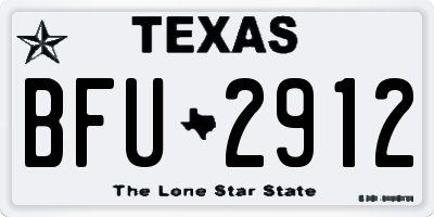 TX license plate BFU2912
