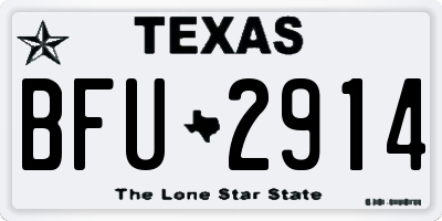 TX license plate BFU2914