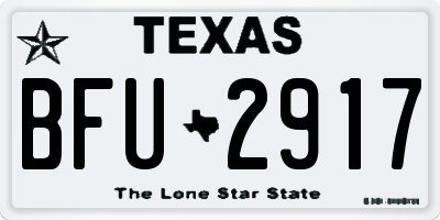 TX license plate BFU2917