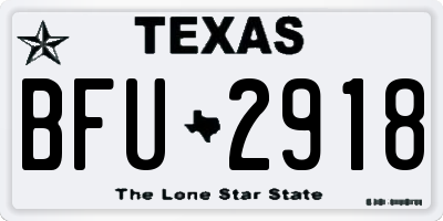TX license plate BFU2918