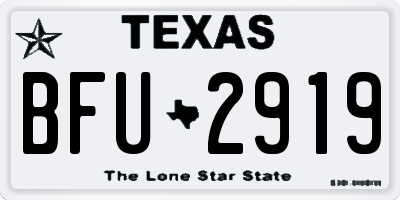 TX license plate BFU2919