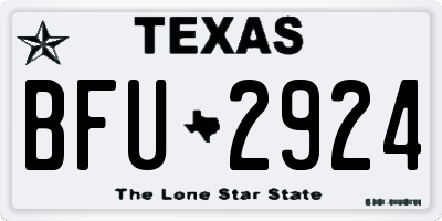 TX license plate BFU2924