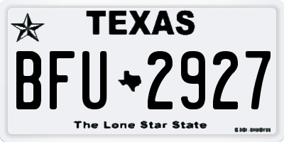 TX license plate BFU2927
