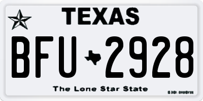 TX license plate BFU2928