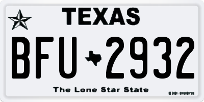 TX license plate BFU2932