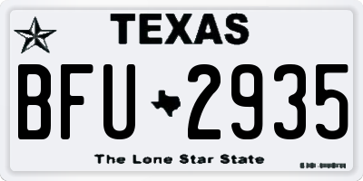 TX license plate BFU2935