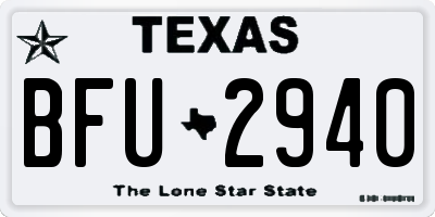 TX license plate BFU2940
