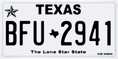 TX license plate BFU2941