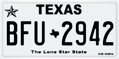 TX license plate BFU2942