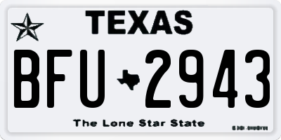 TX license plate BFU2943