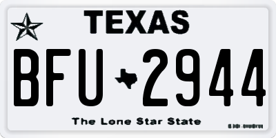 TX license plate BFU2944