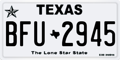 TX license plate BFU2945