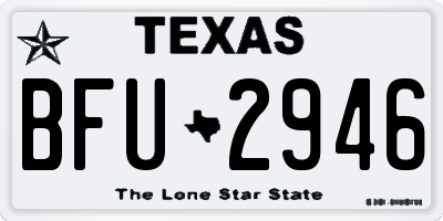 TX license plate BFU2946