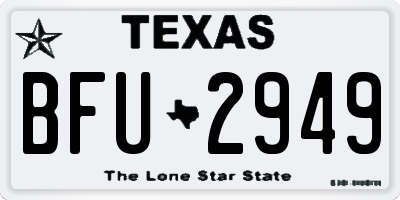 TX license plate BFU2949