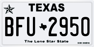 TX license plate BFU2950
