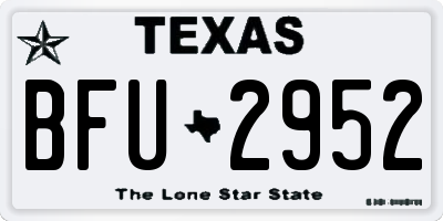 TX license plate BFU2952
