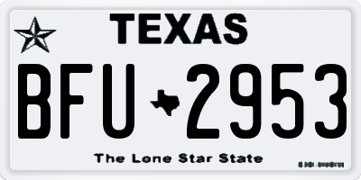 TX license plate BFU2953