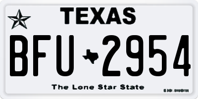 TX license plate BFU2954