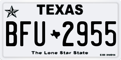 TX license plate BFU2955