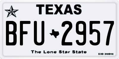 TX license plate BFU2957