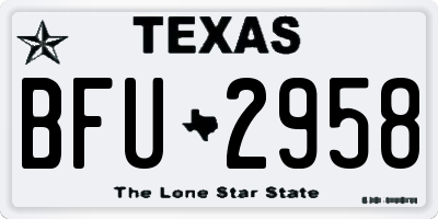 TX license plate BFU2958