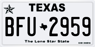 TX license plate BFU2959