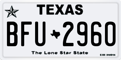 TX license plate BFU2960