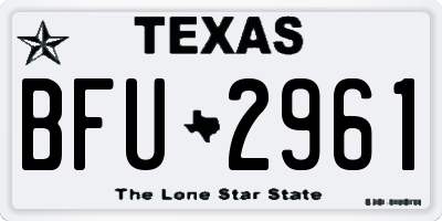 TX license plate BFU2961
