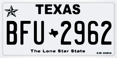 TX license plate BFU2962