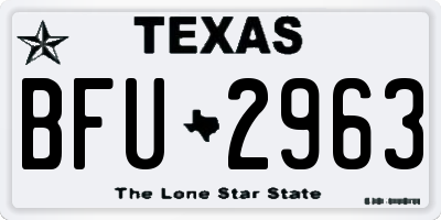 TX license plate BFU2963