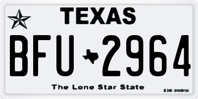 TX license plate BFU2964