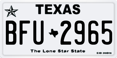 TX license plate BFU2965