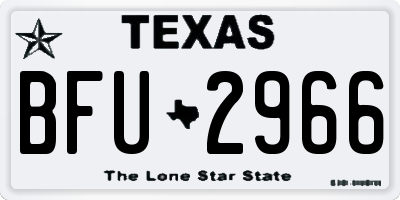TX license plate BFU2966