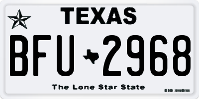 TX license plate BFU2968