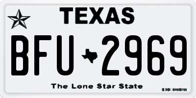 TX license plate BFU2969