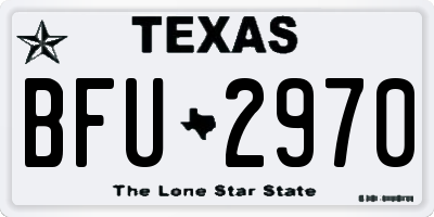 TX license plate BFU2970