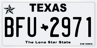 TX license plate BFU2971