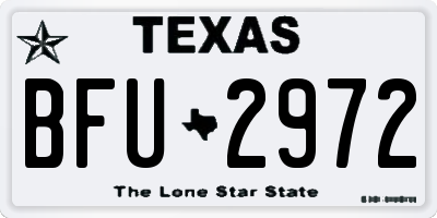 TX license plate BFU2972