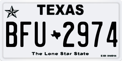 TX license plate BFU2974