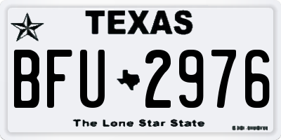 TX license plate BFU2976
