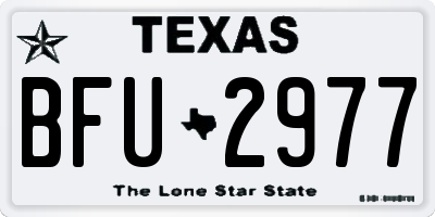 TX license plate BFU2977