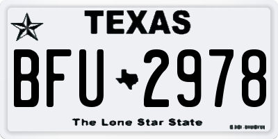 TX license plate BFU2978